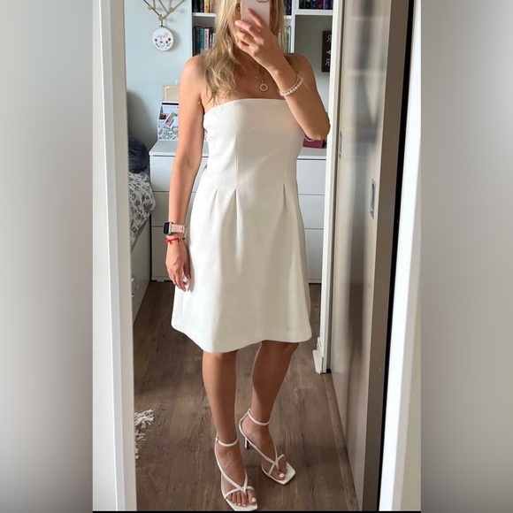 New Oak+Fort Strapless White Mini Formal Evening Wedding Bridal Feminine Party - Picture 1 of 2